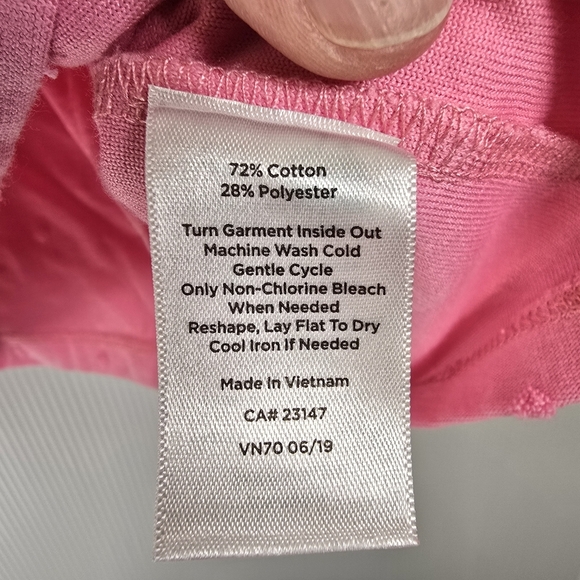 NWOT Talbots Womens Long Sleeve Crewneck Tee Textured Dot Bubblegum Pink Size - Picture 8 of 9